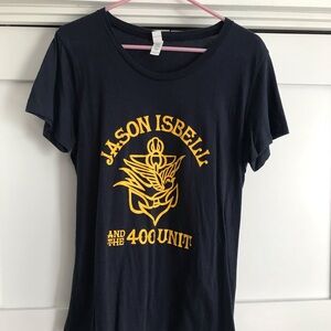 Jason Isbell and the 400 Unit T-shirt- Navy Blue-women’s XL